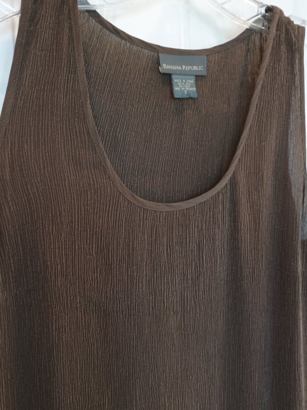 NWOT Banana Republic Women S Maxi Dress 100% Crepe Silk Sleeveless Brown Luxury - Picture 3 of 7